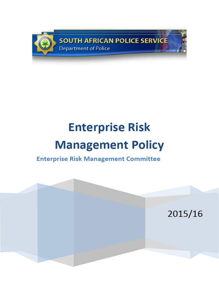 SAPS Enterprise Risk Management Policy | PDF | Enterprise Risk ...