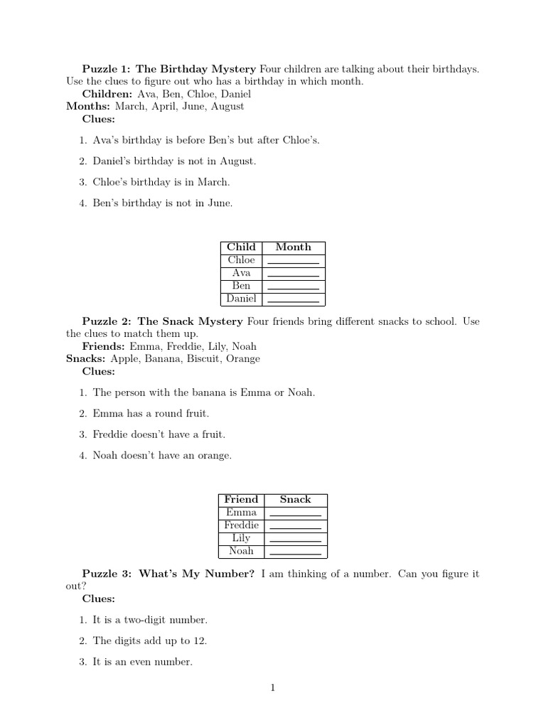 Grade 3 Math Puzzles and Challenges | PDF | Numbers | Rectangle