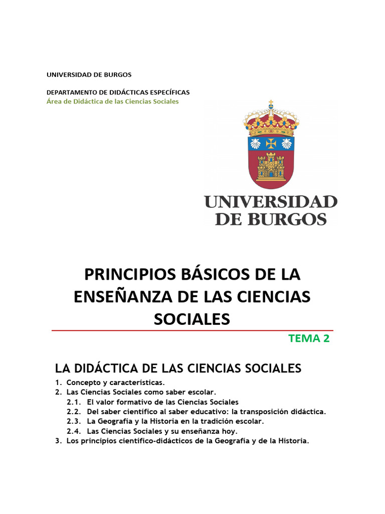 Tema 2. Con Lomloe. 2022-23 | PDF | Plan de estudios | Enseñando