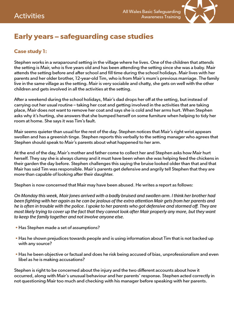 Safeguarding Awareness Training Activities | PDF
