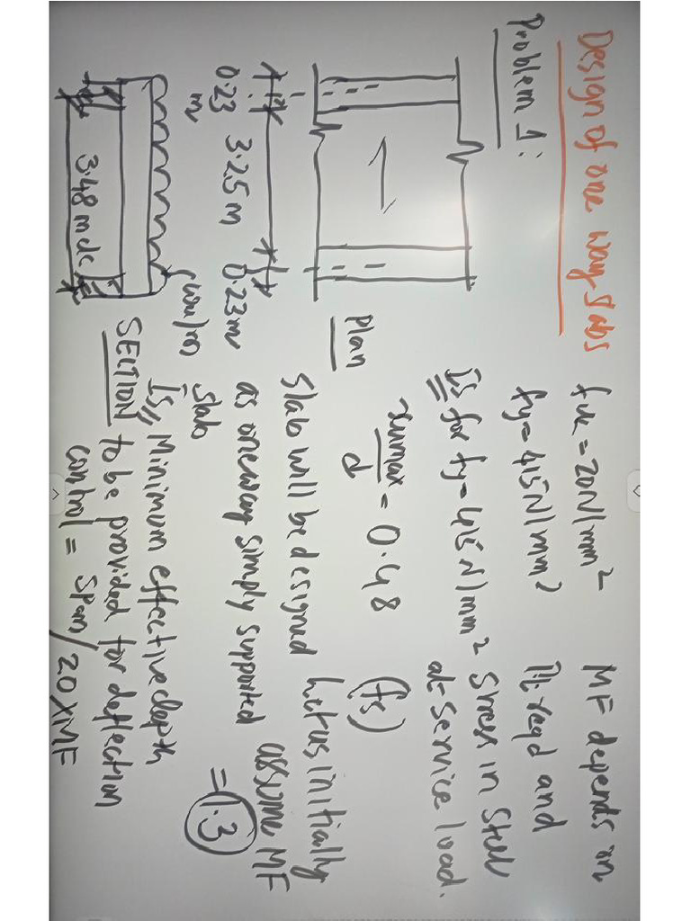 Design of One Way Slab Class Notes | PDF