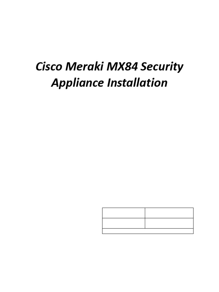 Meraki MX84 Network Configuration Guide | PDF | Ip Address | Virtual ...