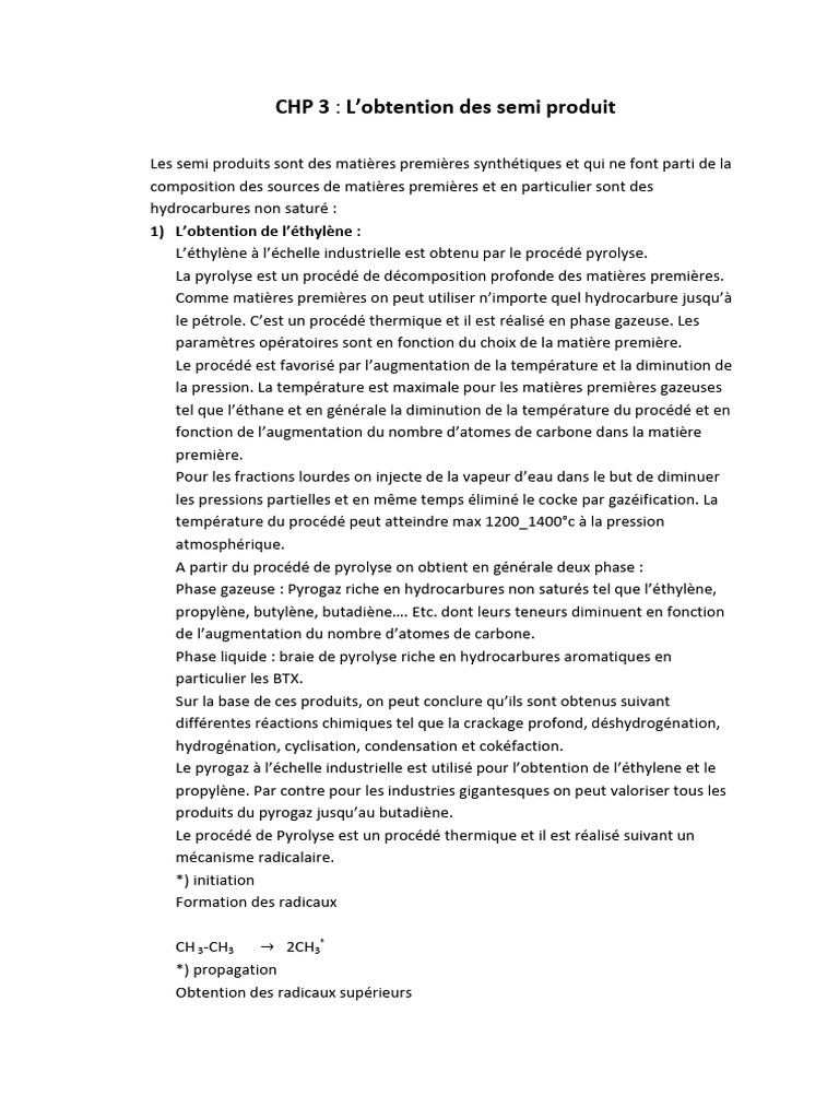 Obtention d'éthylène et butadiène par pyrolyse | PDF | Catalyse | Benzène