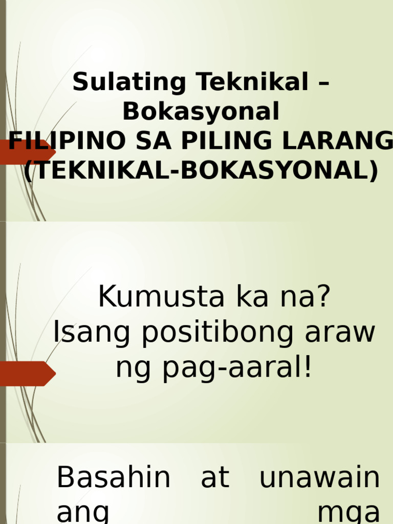 1ST-Sulating Teknikal - Bokasyonal | PDF