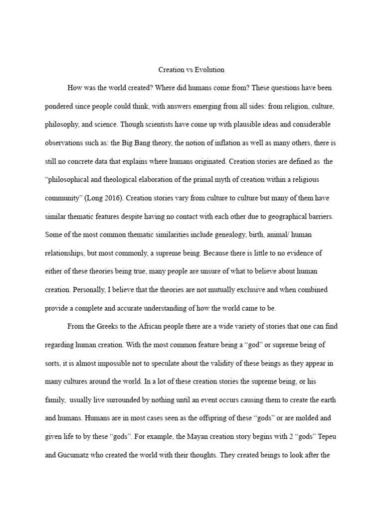 Creation vs Evolution: Understanding Origins | PDF | Homo | Creationism