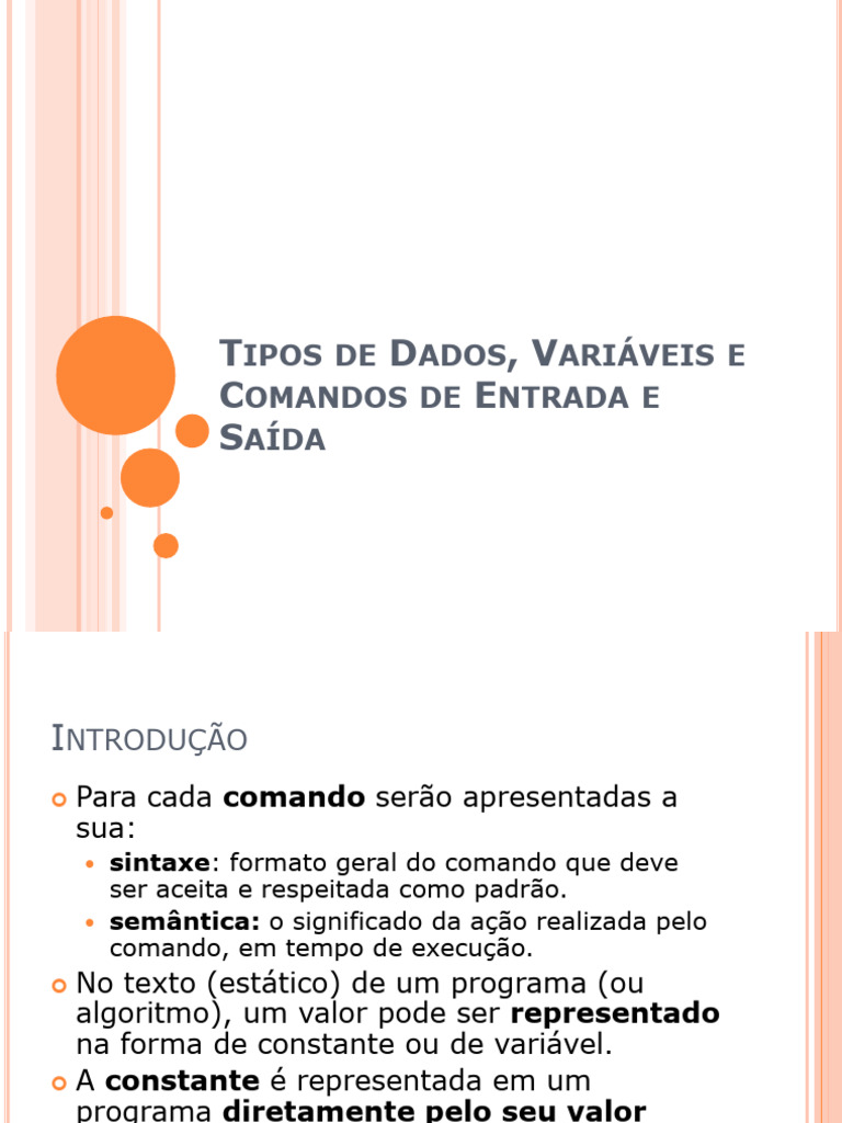 Tipos de Dados e Variáveis em C | PDF | Tipo de dados | Ciência da ...