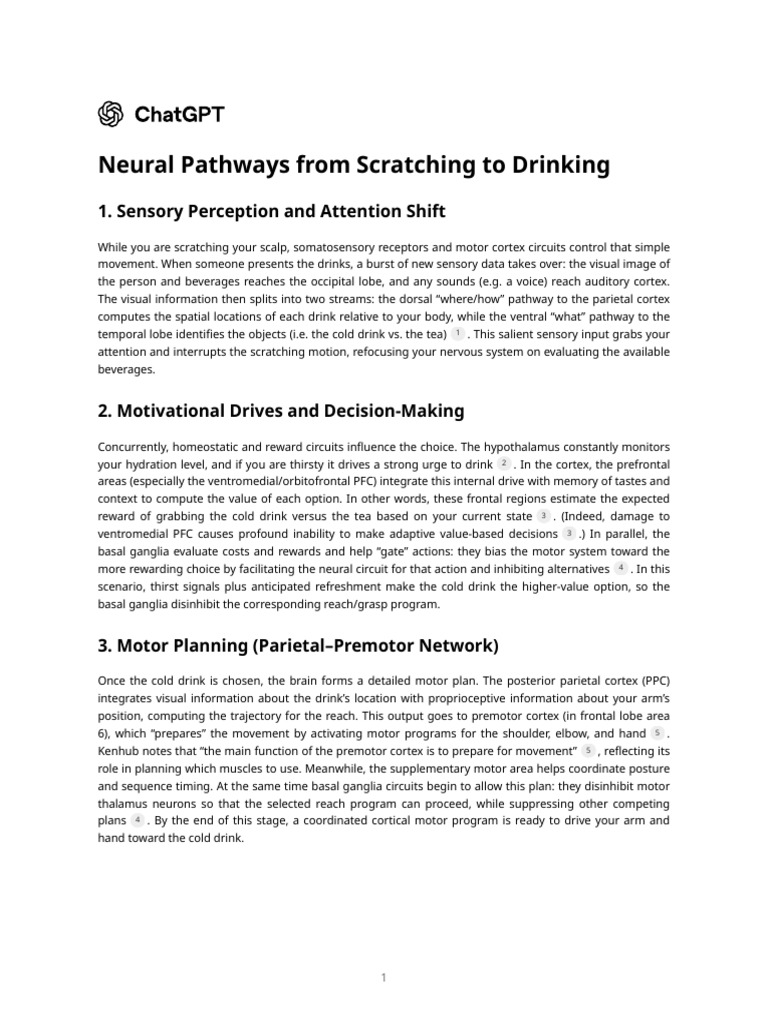 Neural Pathways From Scratching To Drinking | PDF | Motor Neuron ...