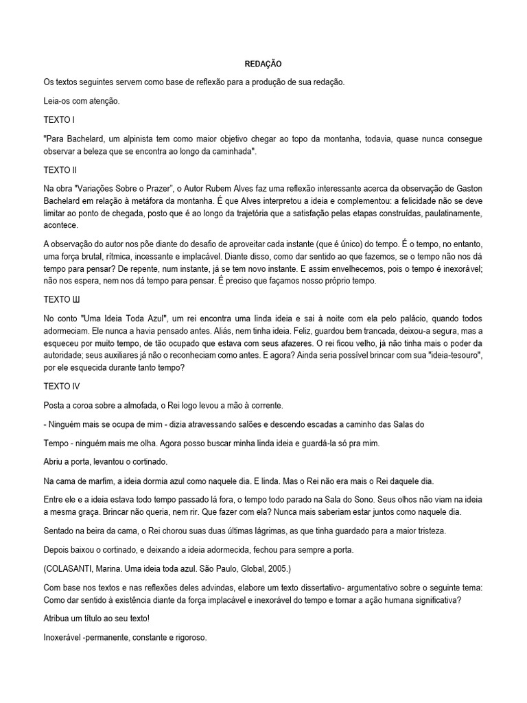 Reflexões sobre o Tempo e a Existência | PDF