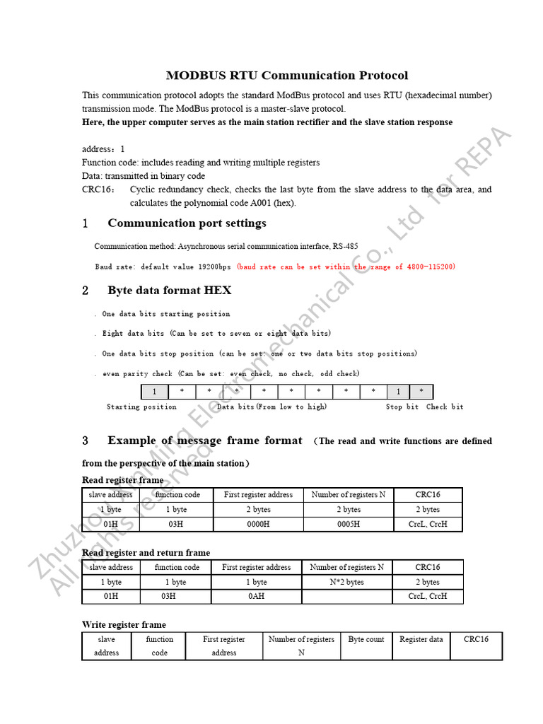 Modbus RTU Protocol Overview | PDF | Digital Technology | Computing
