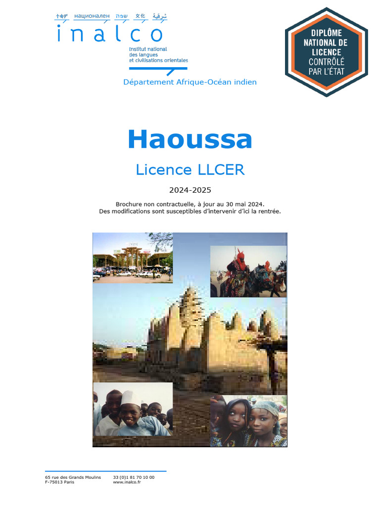Parcours thématique Haoussa à l'Inalco | PDF | Afrique