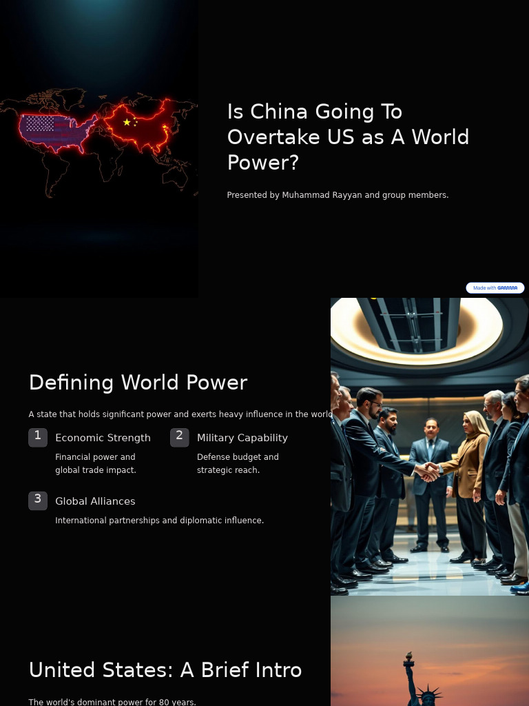 China vs. US: Future World Power Dynamics | PDF