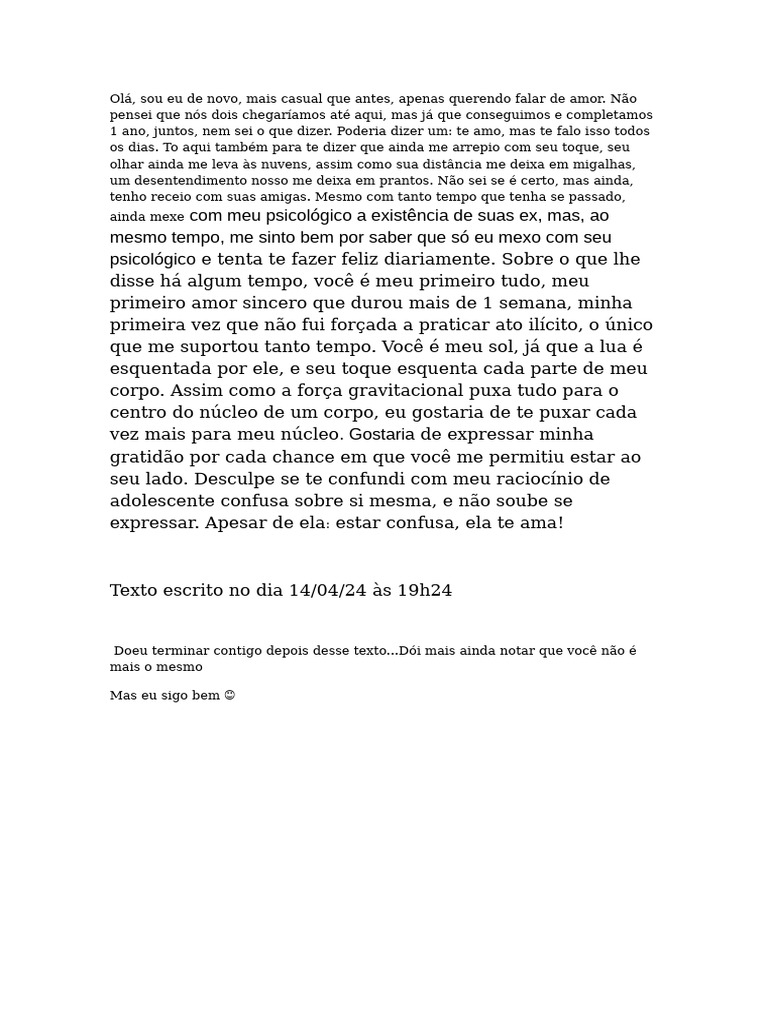 Reflexões sobre Amor e Despedida | PDF