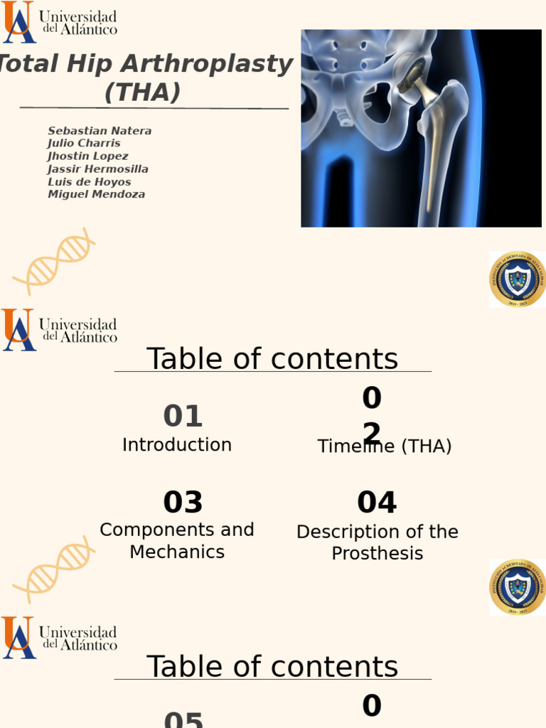 Total Hip Arthroplasty Overview | PDF | Hip | Materials