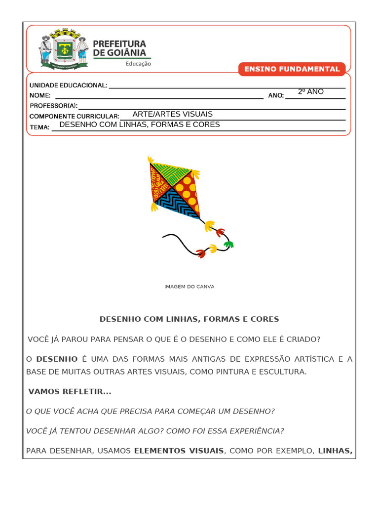 Desenho: Linhas, Formas e Cores | PDF | Desenho | Cor
