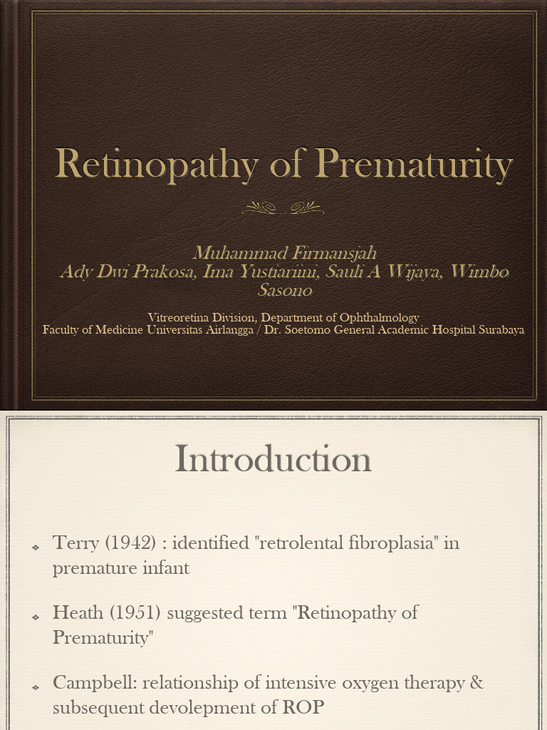 Retinopathy of Prematurity - Diagnosis, Screening Recommendations and ...