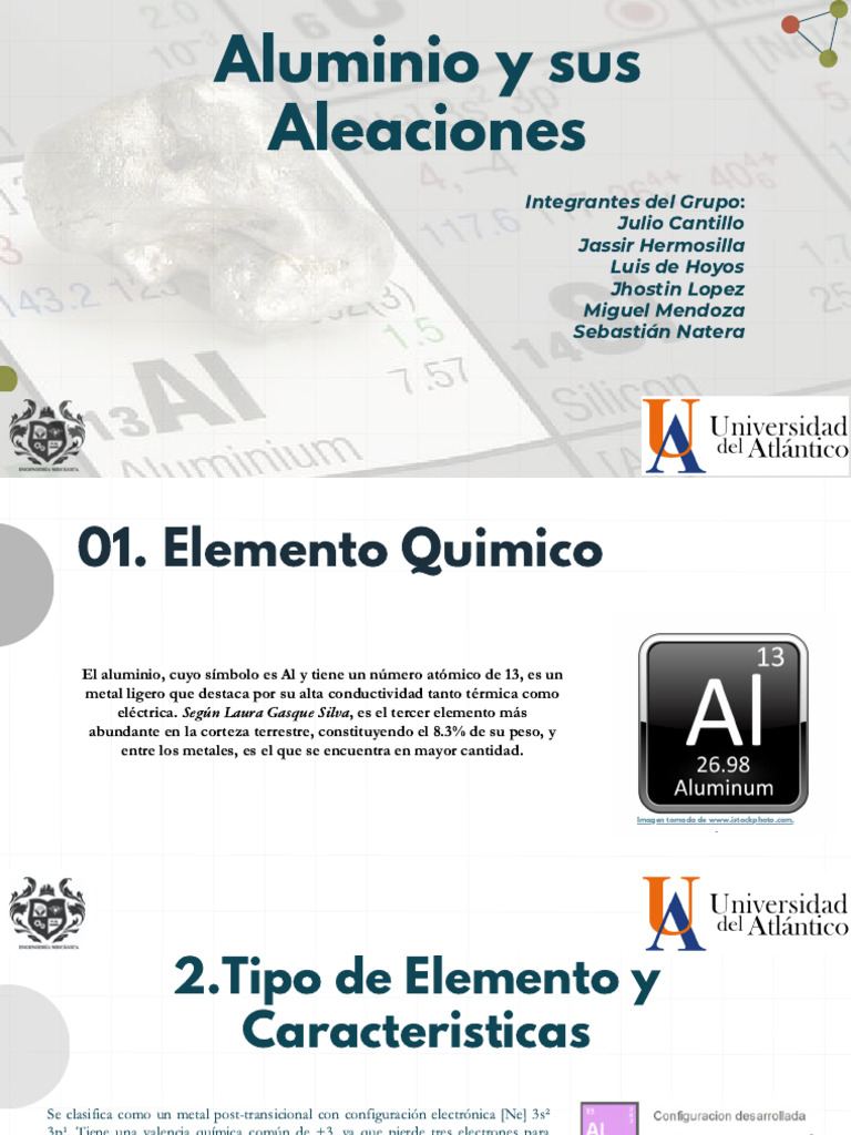 Natera Et Al Exposición de Aluminio y Sus Aleaciones | PDF | Dureza ...