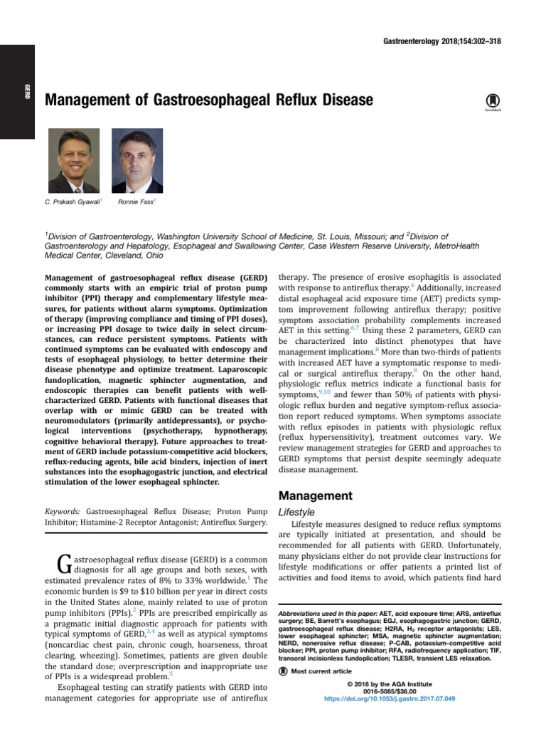 GERD Management Strategies and Insights | PDF | Gastroesophageal Reflux ...