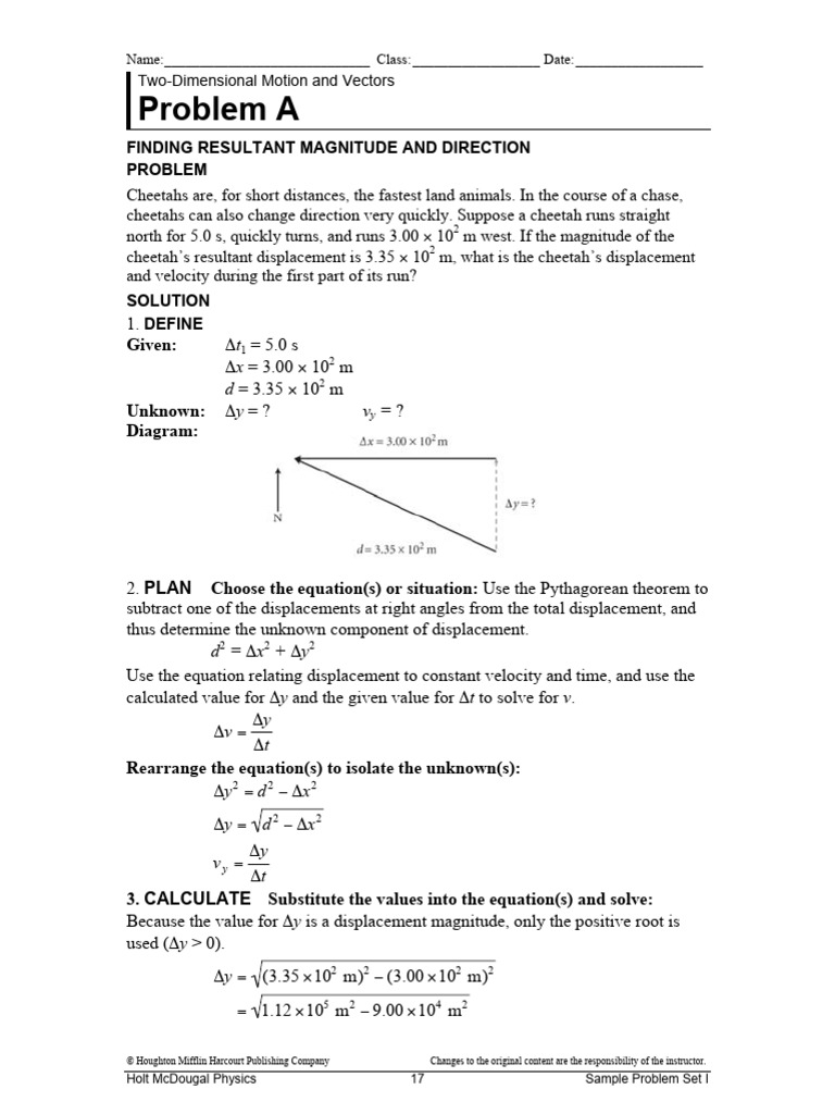 AP Physics 1 - Resultant Displacement and Vectors Set I Problems | PDF ...