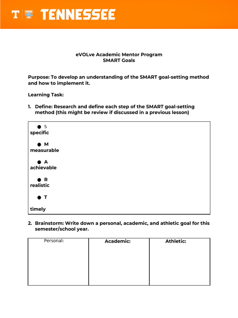 Lesson Plan - SMART Goals | PDF