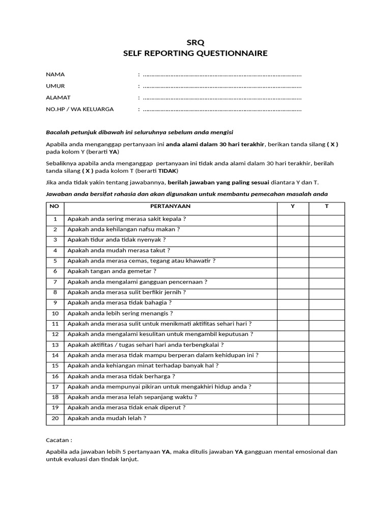 Form Srq New | PDF
