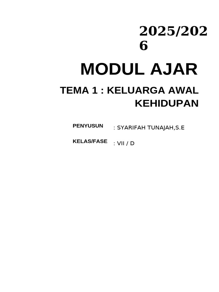 Modul Ajar Tema 1 | PDF
