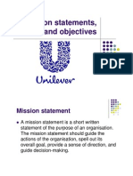 Unilever Mission Statement and Objectives