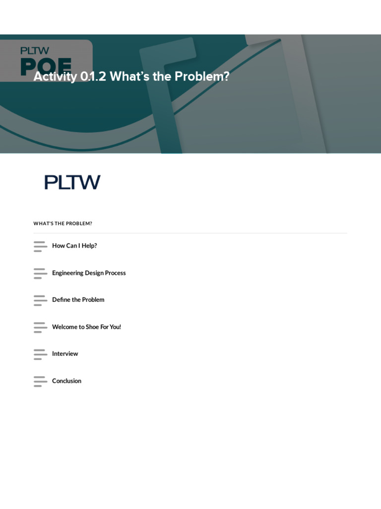 POE 012 WhatsTheProblem | PDF | Engineering Design Process | Brainstorming