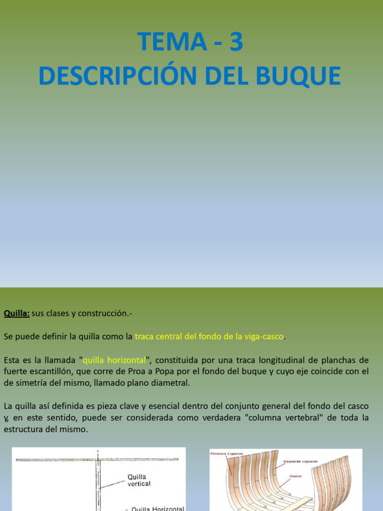 Tipos y Funciones de la Quilla en Buques | PDF