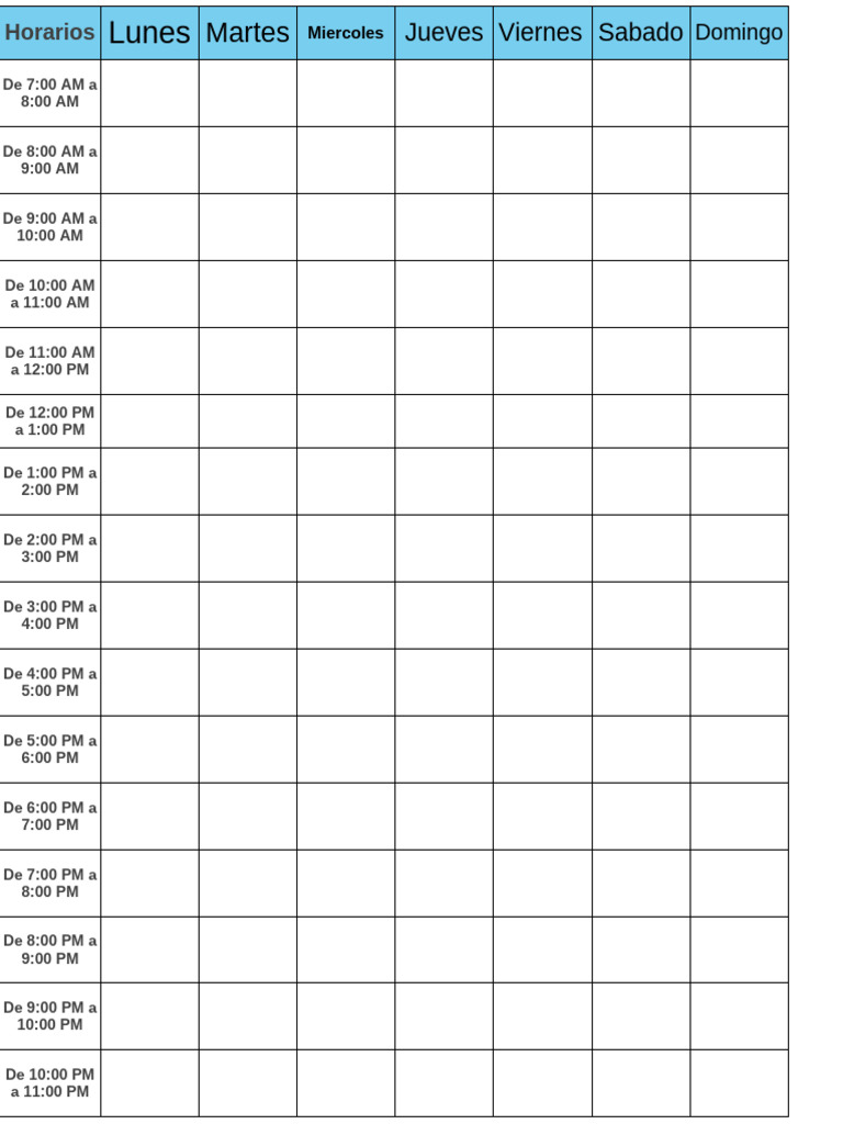 Horarios Semanales Detallados PDF