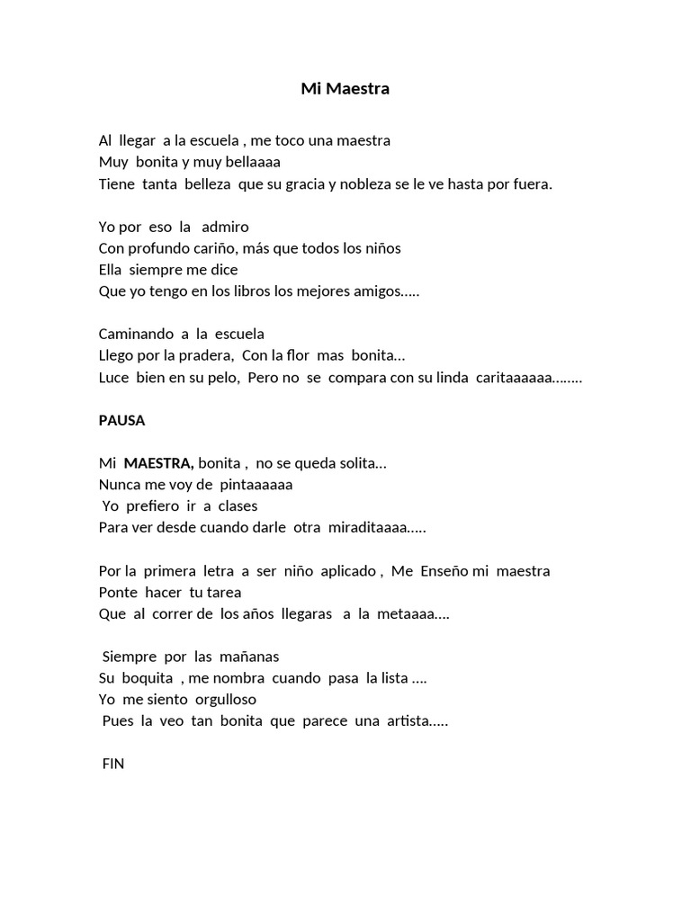 Carta a mi maestra querida | PDF