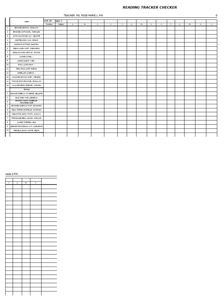 Reading Tracker Check | PDF