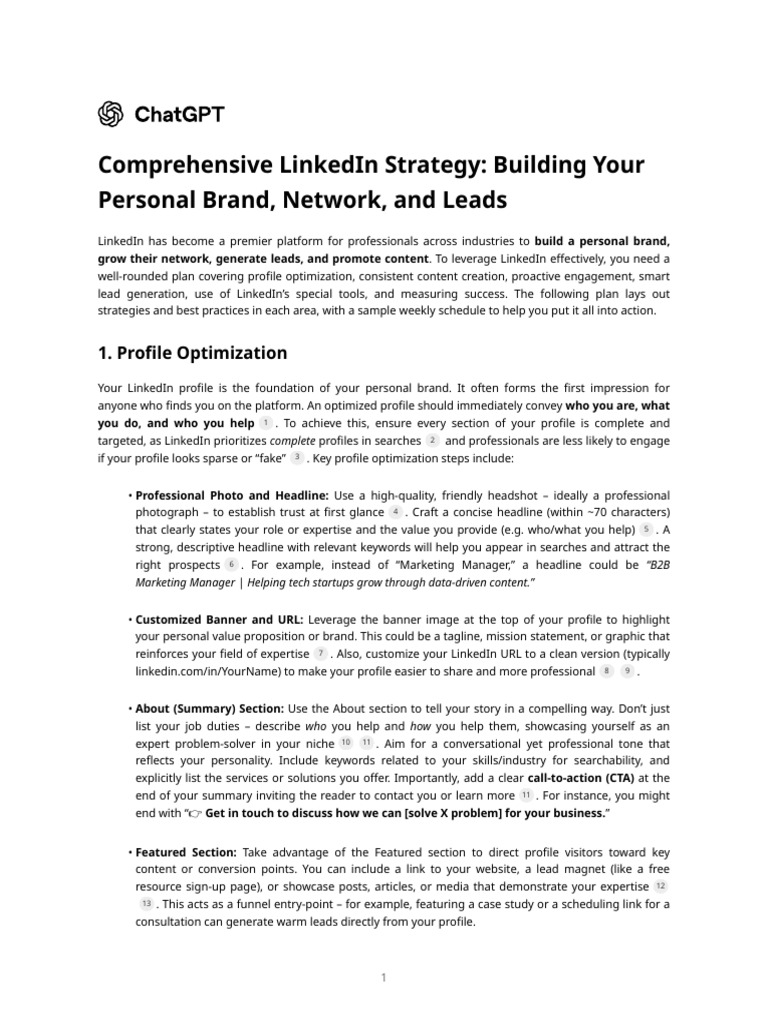 LinkedIn Strategy for Personal Branding | PDF | Linked In | Performance ...
