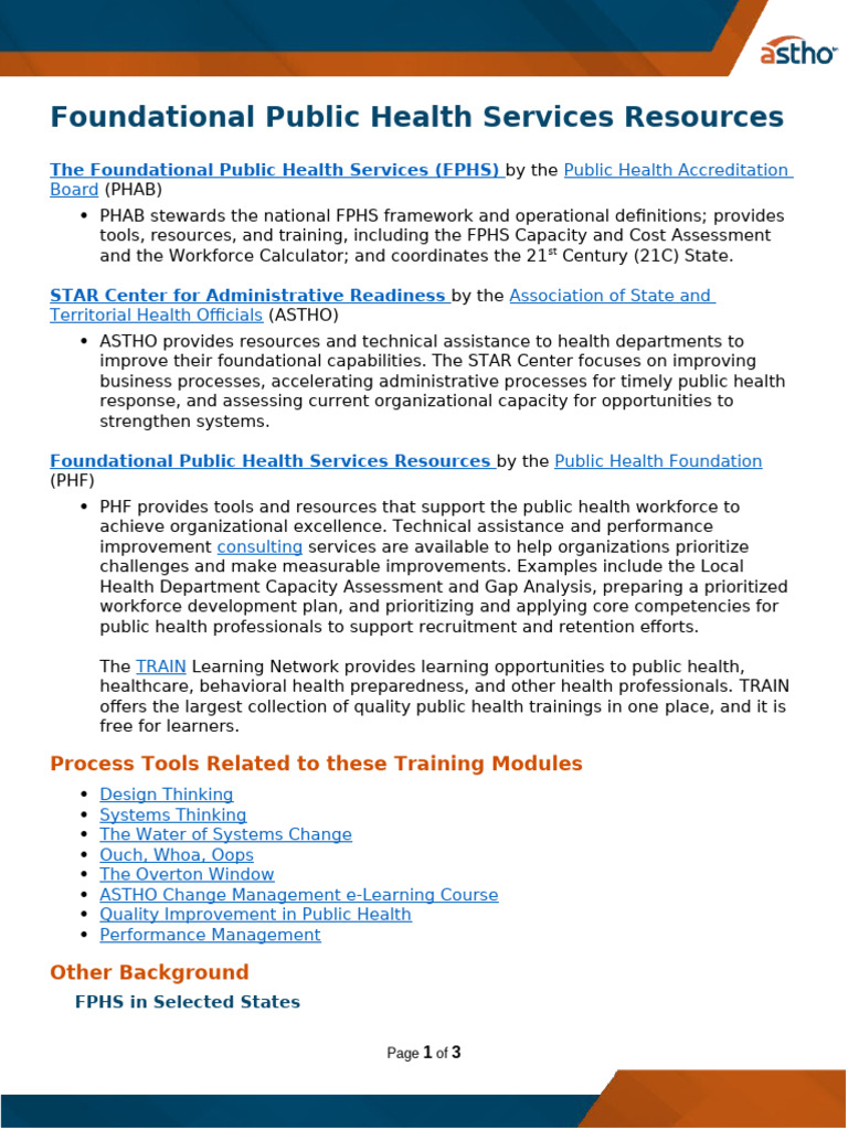 Foundational Public Health Services Guide | PDF | Public Health