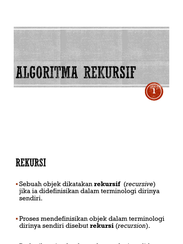 Definisi dan Contoh Rekursi Algoritma | PDF