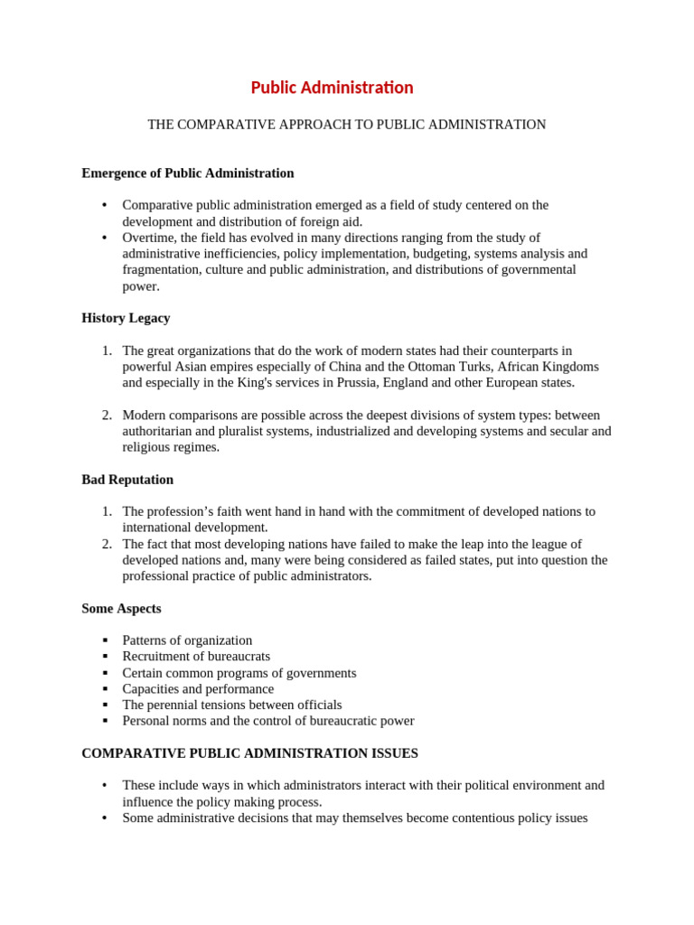 Comparative Public Administration Insights | PDF | Public ...