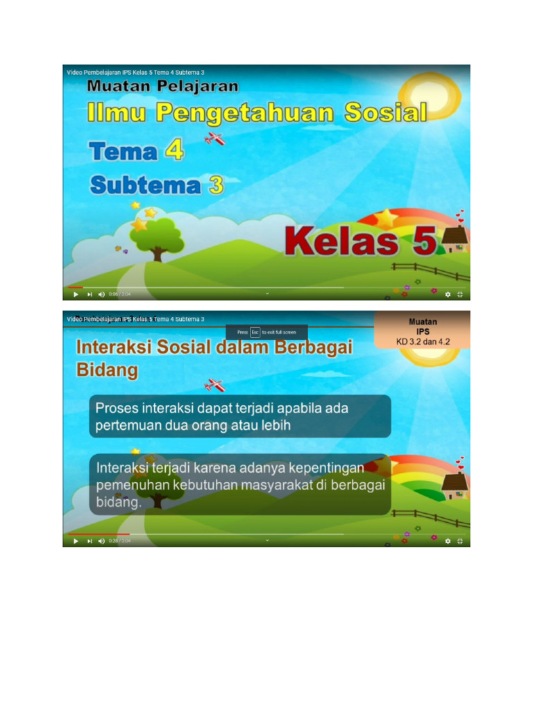 Ips KL 5 Tema 4 Sub Tema 3 | PDF