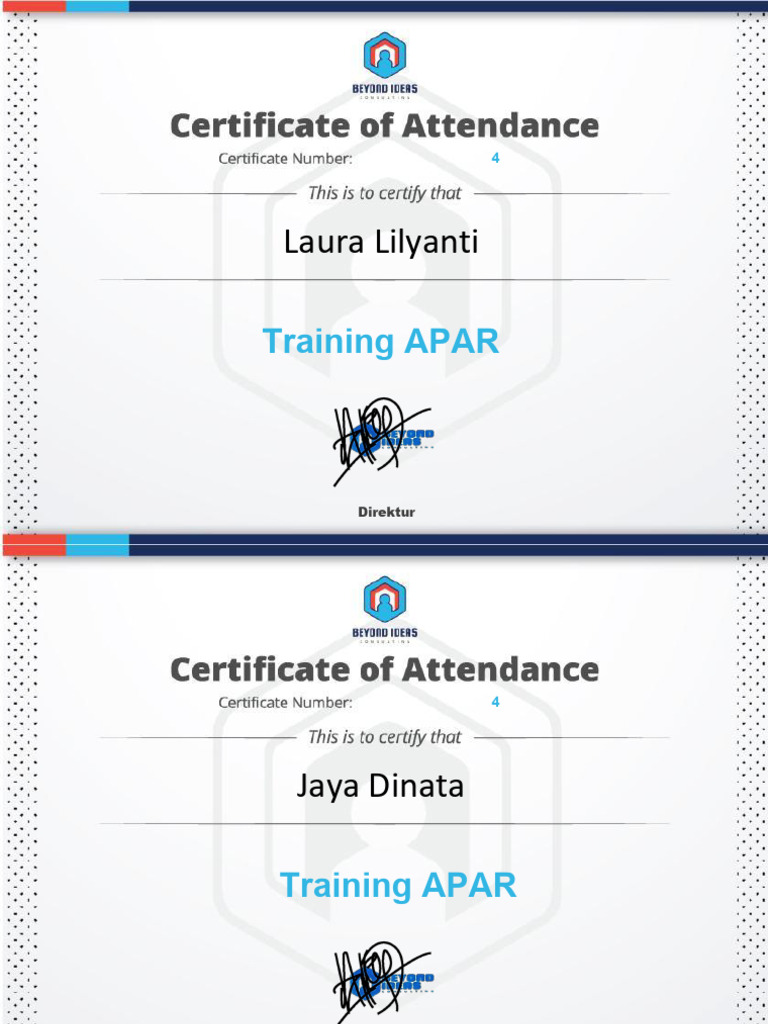 APAR Training Completion Certificates | PDF