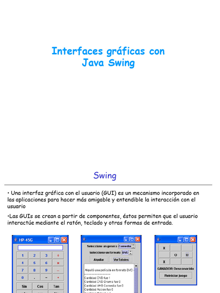 Clase Swing Parte 1 | PDF | Interfaces gráficas de usuario | Botón ...