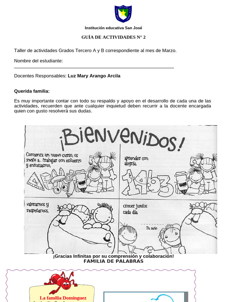 Actividades de Lenguaje para Tercero A y B | PDF