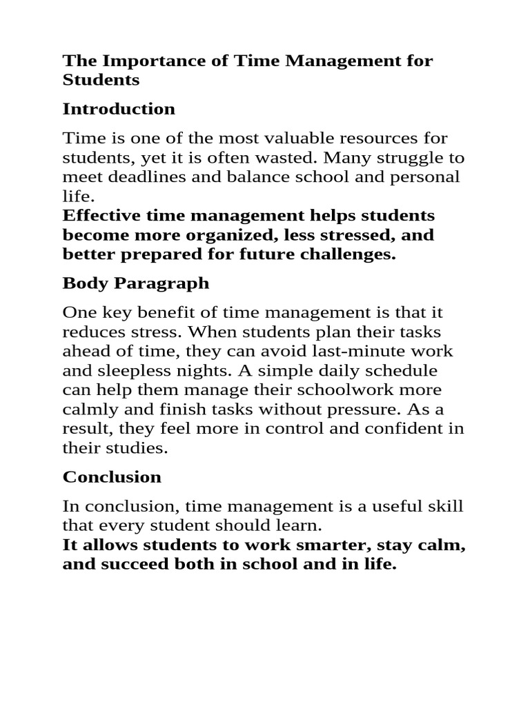Example Intro, Body, Conclusion | PDF