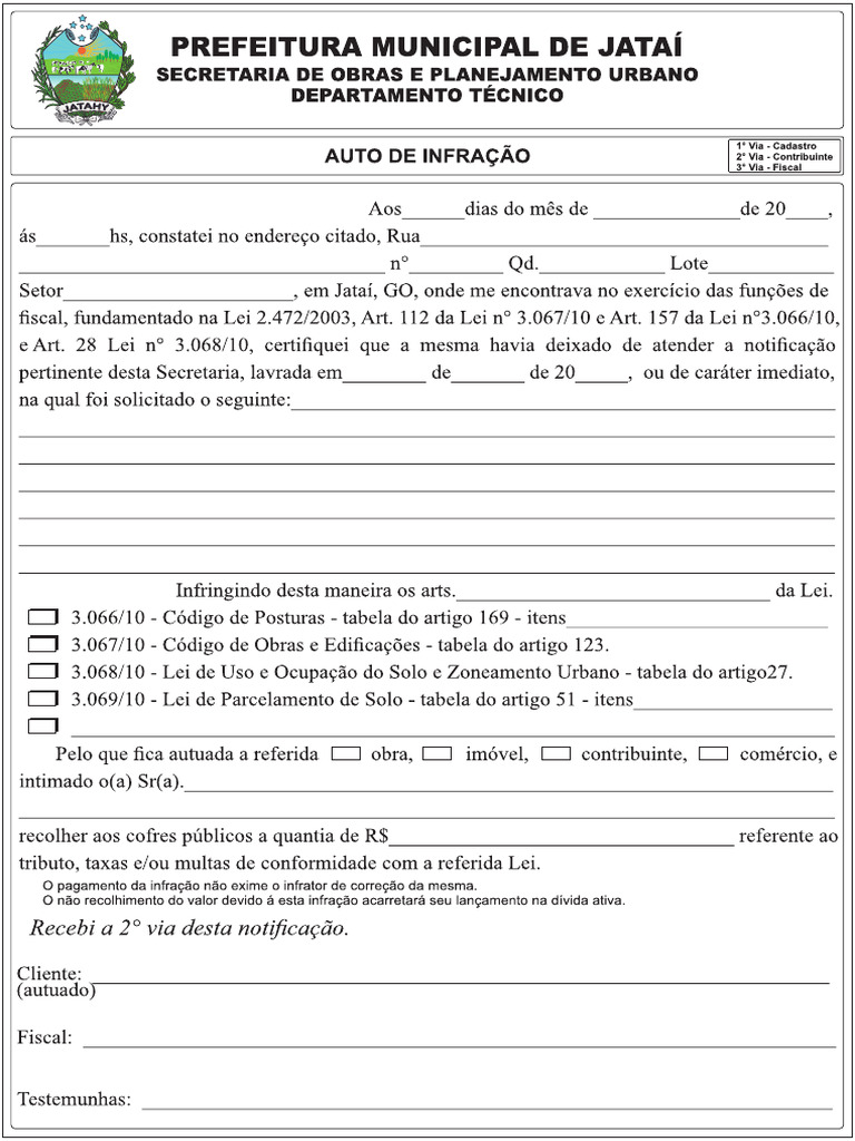 Arquivo Auto de Infração - Notificação | PDF