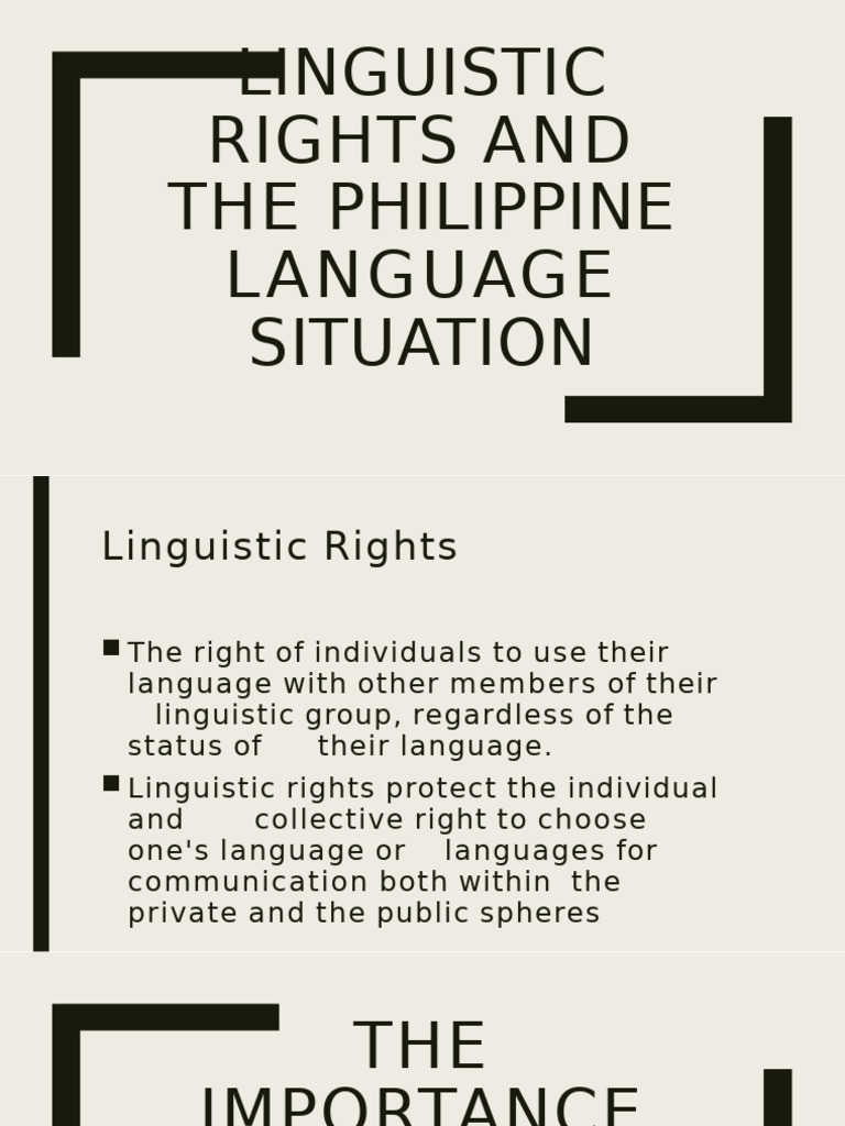 Philippine Linguistic Rights Overview | PDF | Tagalog Language ...