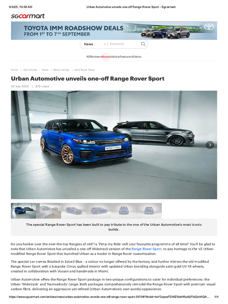 Urban Automotive Unveils One-Off Range Rover Sport - Sgcarmart | PDF