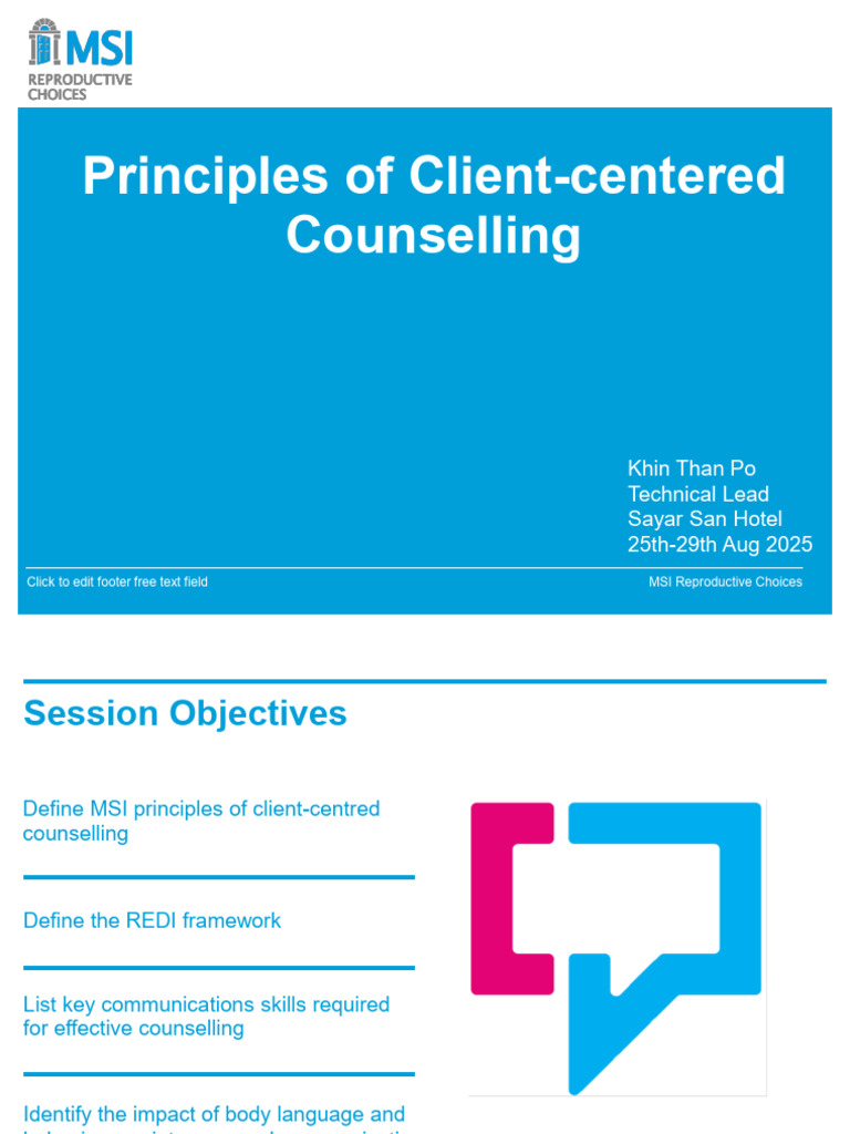 Client-Centered Counselling Principles | PDF | Communication | Information