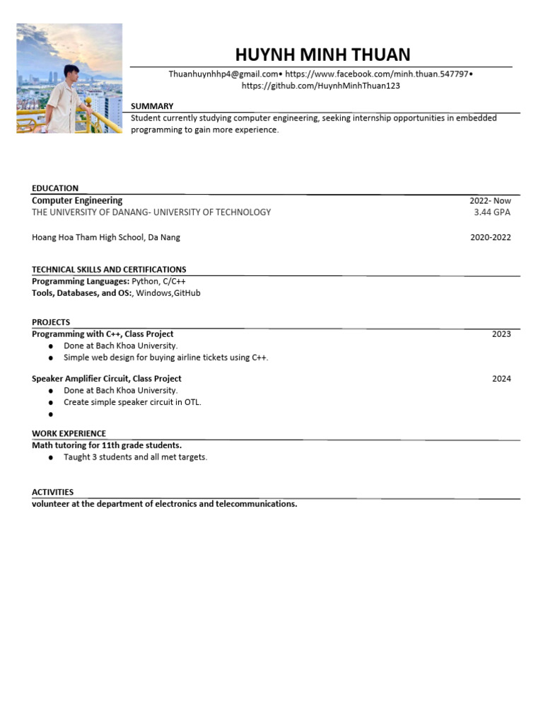 Computer Engineering Student Resume | PDF