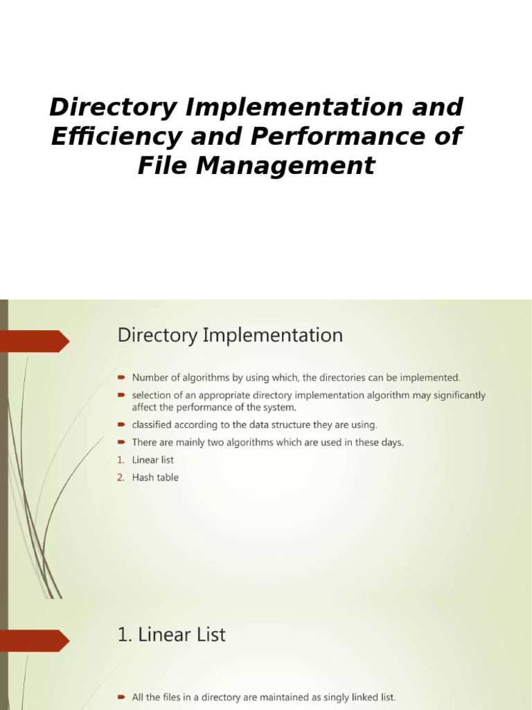 Directory Implementation PDF | PDF