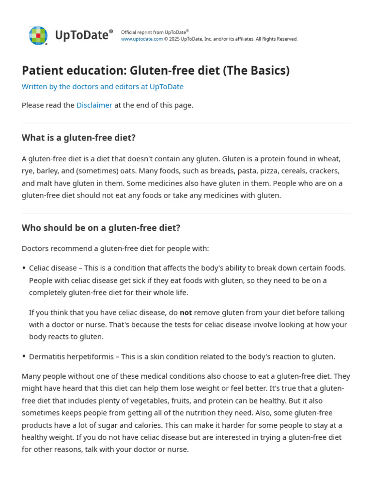Gluten-Free Diet Basics Explained | PDF | Gluten Free Diet | Gluten