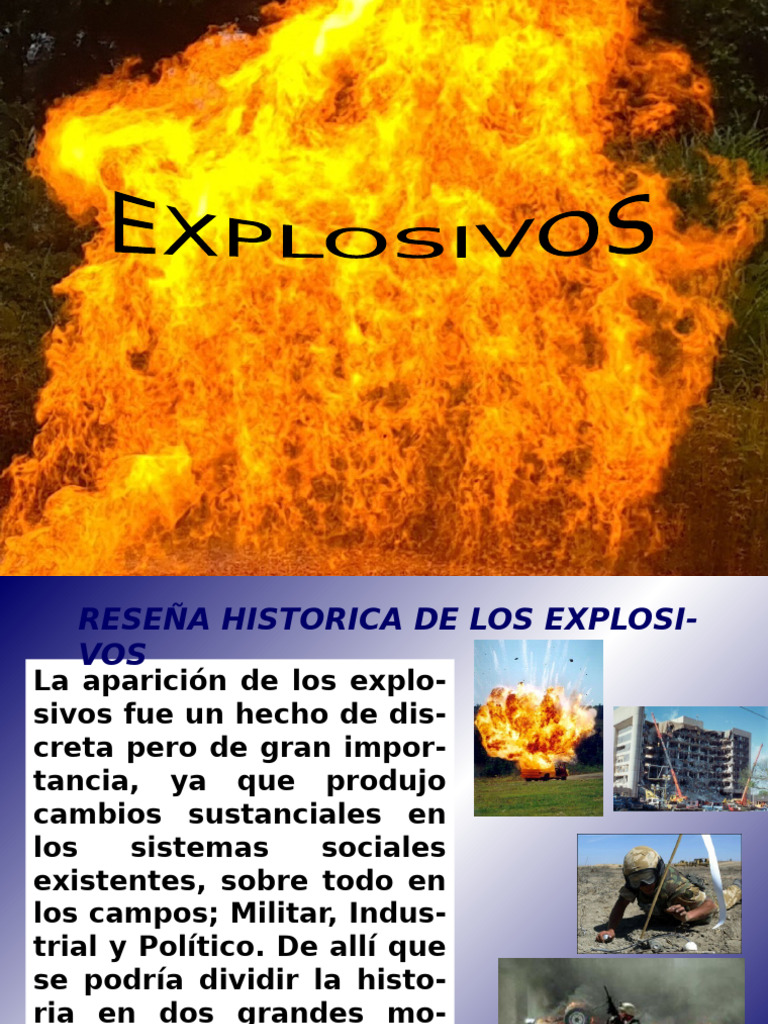 Evolución y Clasificación de Explosivos | PDF | Pólvora | Gases