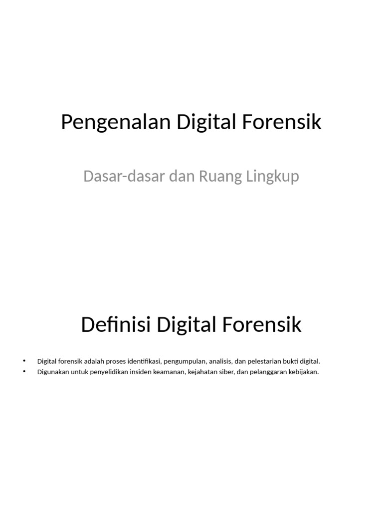 Dasar Digital Forensik dan Prosesnya | PDF
