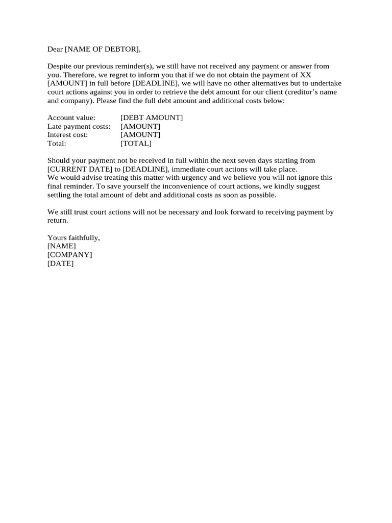 Collection Letter by Collection Agency | PDF